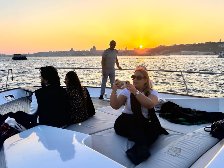 Istanbul: Bosphorus Sunset Cruise on a Luxury Yacht - Fatih Sultan Mehmet Bridge, Küçüksu Palace, Beylerbeyi: royal lines across the water