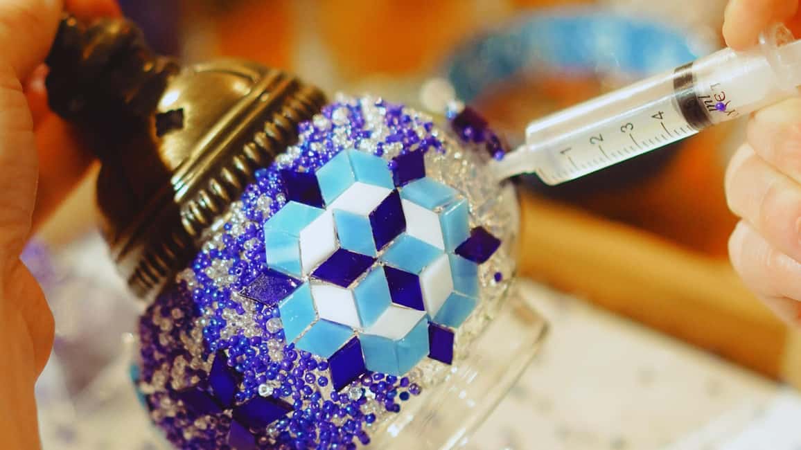 Istanbul: Turkish Mosaic Lamp Workshop w/ Materials Included - Colors, Beads, and Your Personal Design Choice