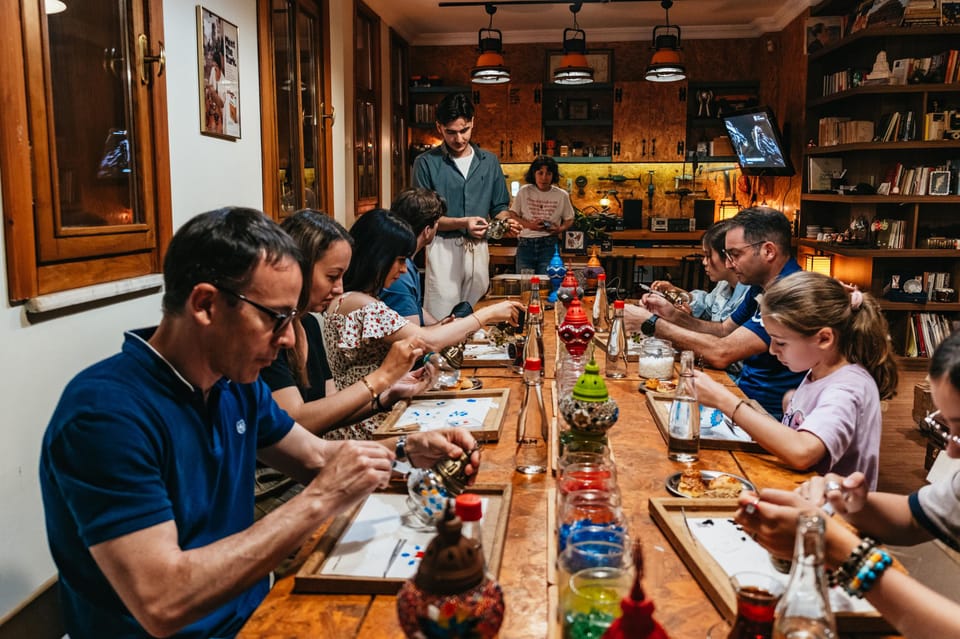 Istanbul:Original Turkish Mosaic Lamp Workshop w/ Snacks - The 2.5-Hour Flow: From Template to Finished Mosaic Lamp