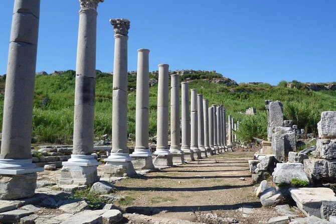 Perge Aspendos Side and Manavgat Waterfall Tour - Perge Ancient City: colonnades, amphitheater vibes, and why shoes matter