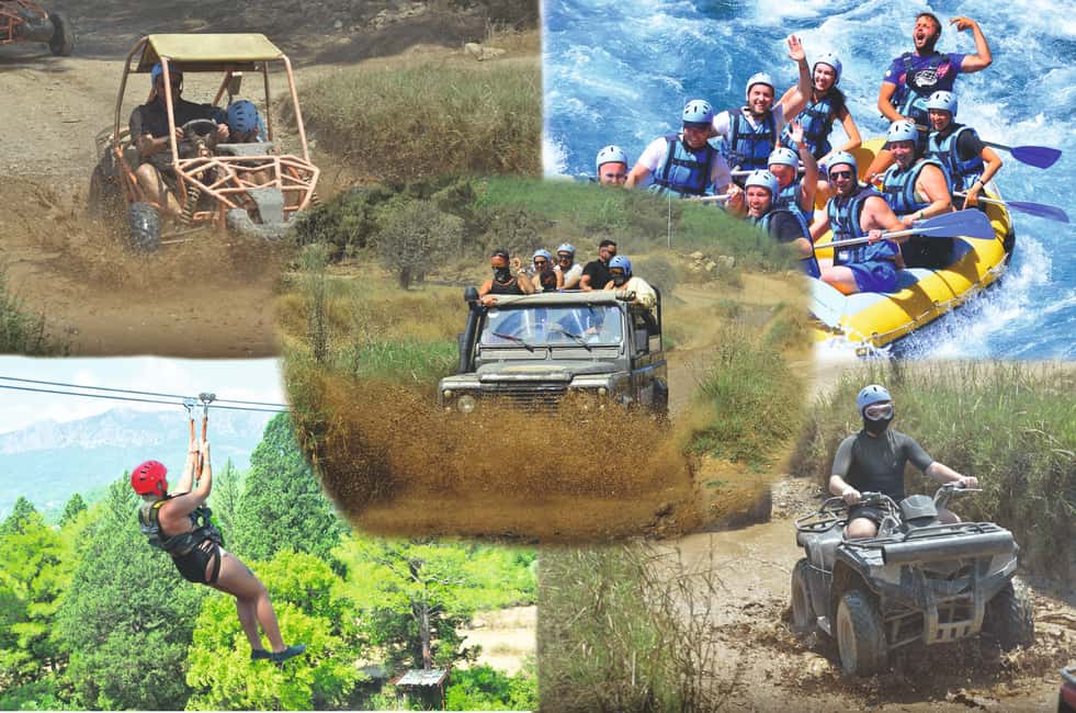 Side/Antalya: Jeep, Buggy, Rafting & Zipline Tour with lunch - Choosing your combo: rafting plus jeep, buggy, zipline, or canyon-style time
